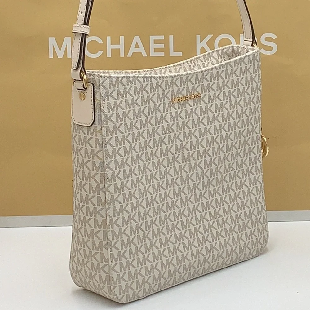MICHAEL KORS JET SET TRAVEL LARGE MESSENGER LIGHT CREAM MULTI
